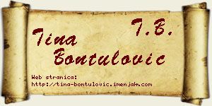 Tina Bontulović vizit kartica
